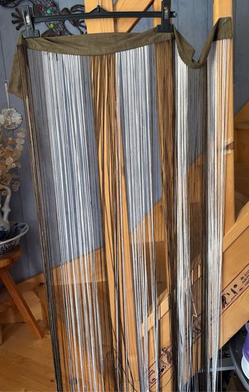 rideau fils marron et beige