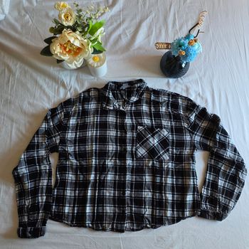 Primark Chemise Carreaux Polyester Noir Blanc 38