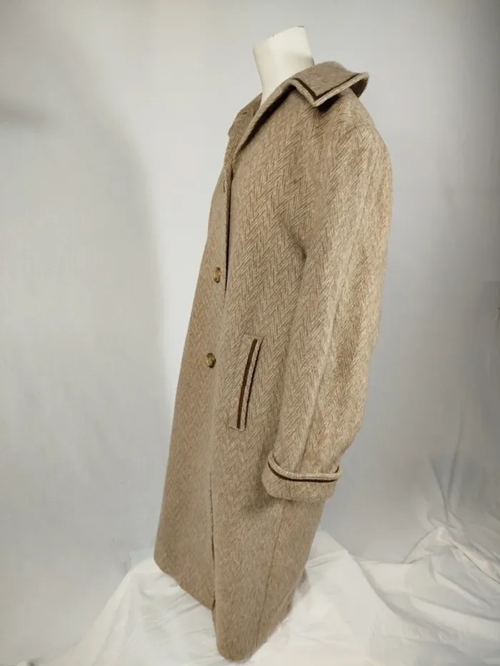 Manteau long beige femme 100% laine coupe élégante - confortable et chic A260 - photo numéro 4