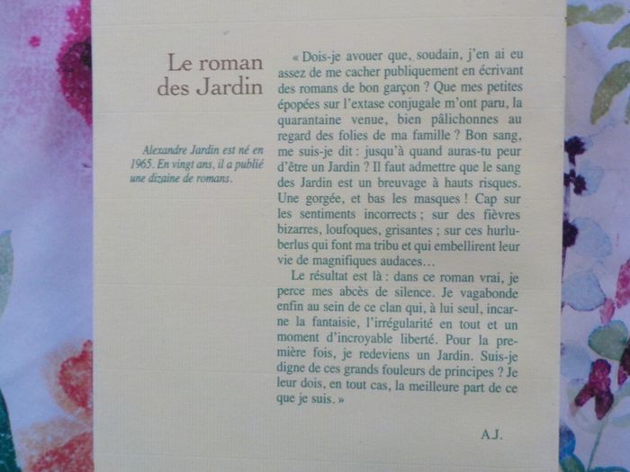 LE ROMAN DES JARDIN de Alexandre JARDIN Ed. Grasset - photo numéro 2