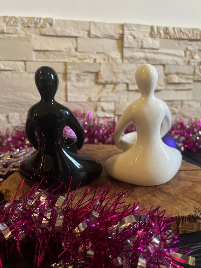 Lot deux porte bougie noir et blanc - photo numéro 4