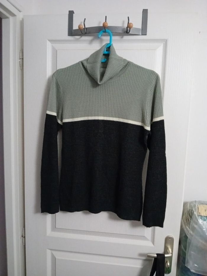 Pull décolleté + pull col roulé + gilet fins - photo numéro 3