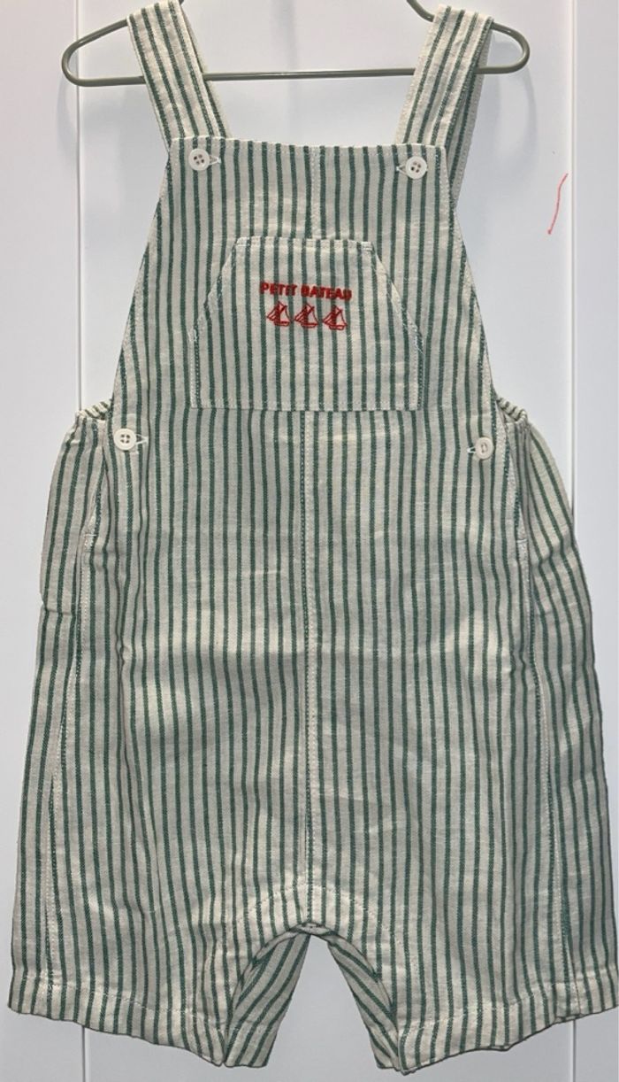 Salopette lin vert petit bateau - photo numéro 2