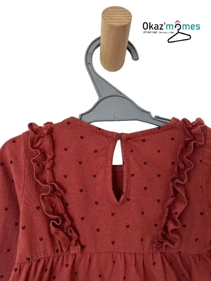 Robe légère à manches longues (petits cœurs) - Kiabi 6 mois (67cm) - photo numéro 4