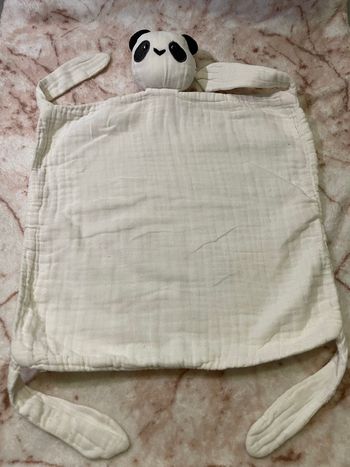 Doudou plat panda blanc et noir lange Vertbaudet