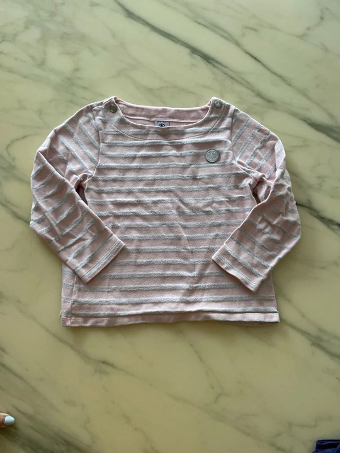 Tee-shirt marinière ML petit bateau 6 ans