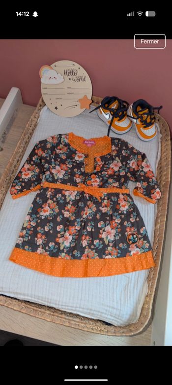 Robe fleurie orange