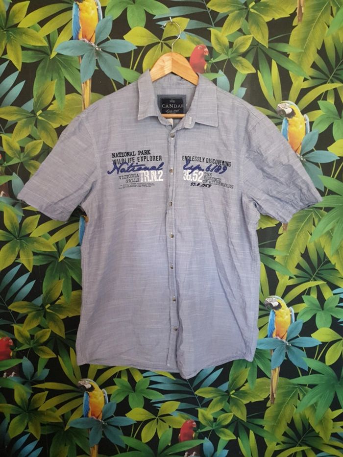 Chemise été type lin manches courtes