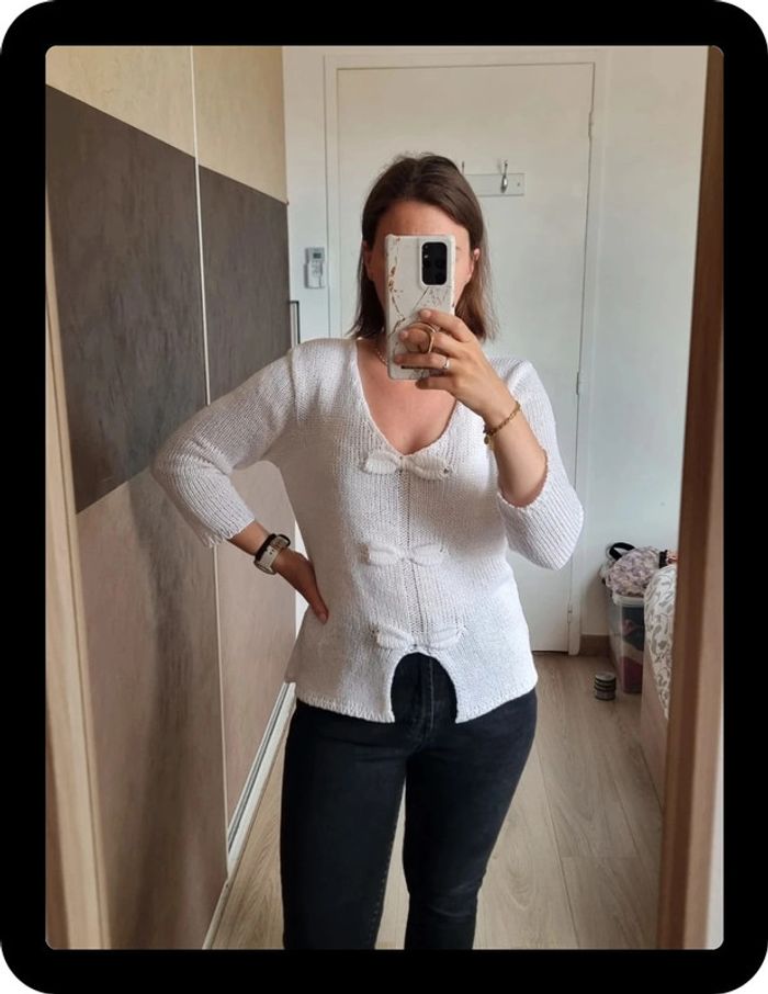 Pull blanc - photo numéro 2