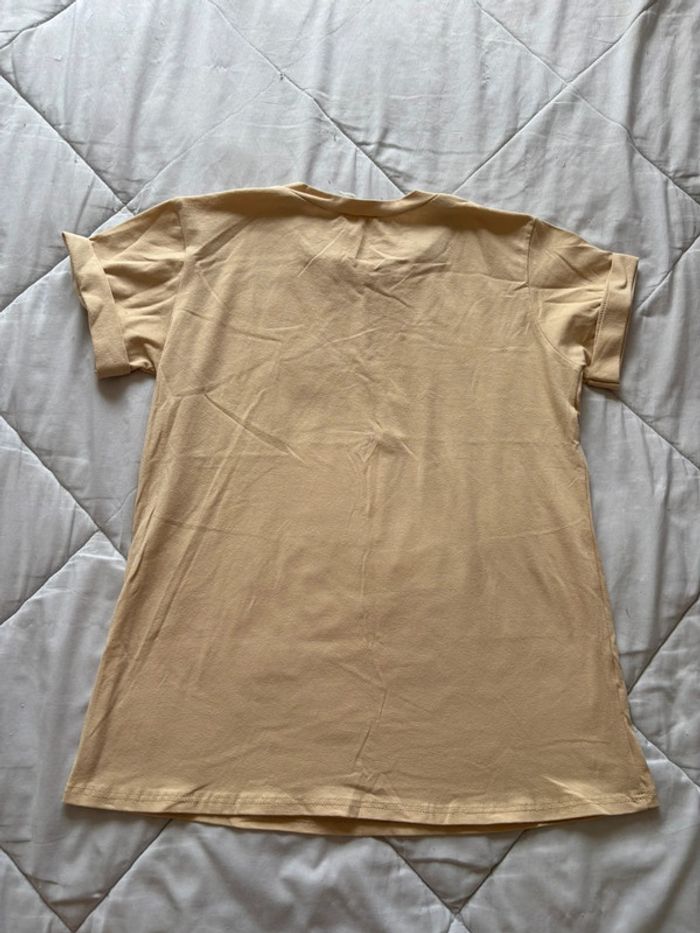 T-shirt femme beige motif arty œil bouche neuf taille unique Estee Brown Paris - photo numéro 10