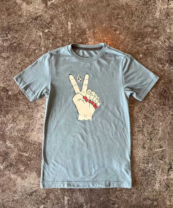 T shirt bleu femme Volcom taille S Women's blue t-shirt Maglietta blu da donna Blaues Damen-T-Shirt