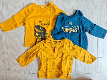 3 Tshirt manches longues 6 mois