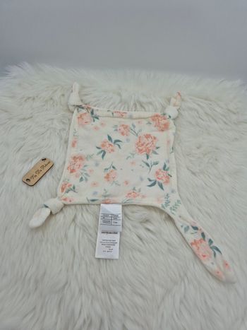Doudou lange carré Vertbaudet Motif fleuri Eau de rose
