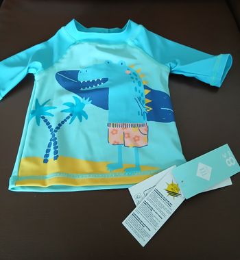 tee shirt de bain anti uv garcon tex baby 67 cm 6 mois 