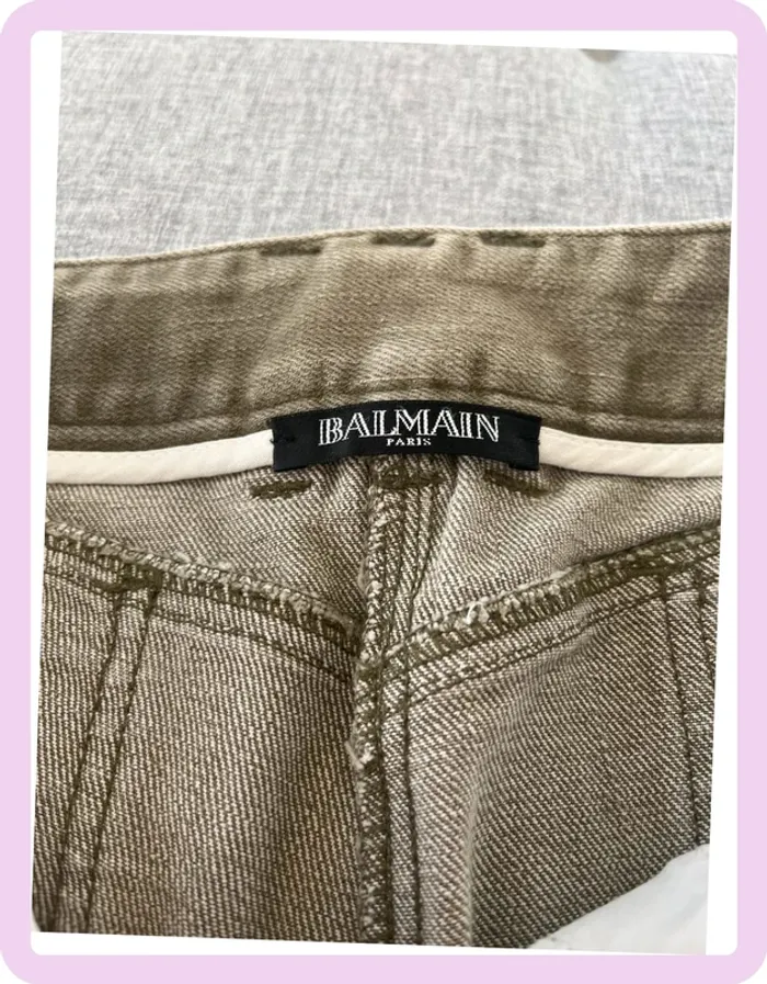 Jean Vert Effet Usé/Déchiré – Balmain – Taille 40 💚 - photo numéro 5