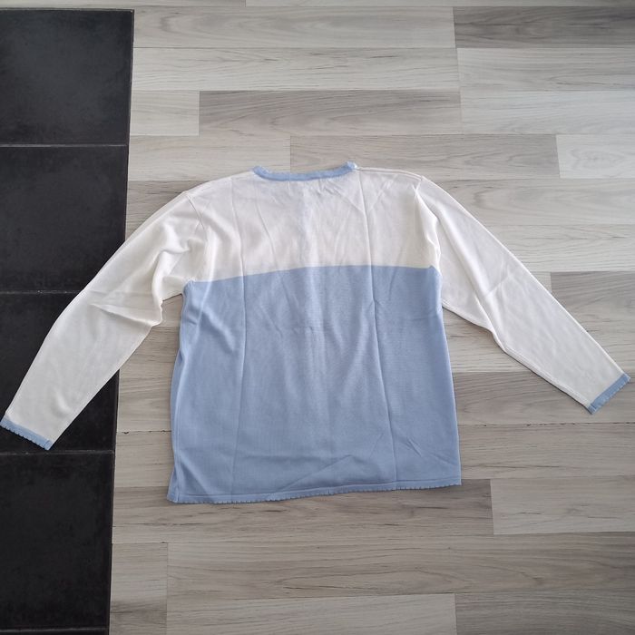 Gilet femme blanc et bleu Angela Baraldi taille M - photo numéro 7