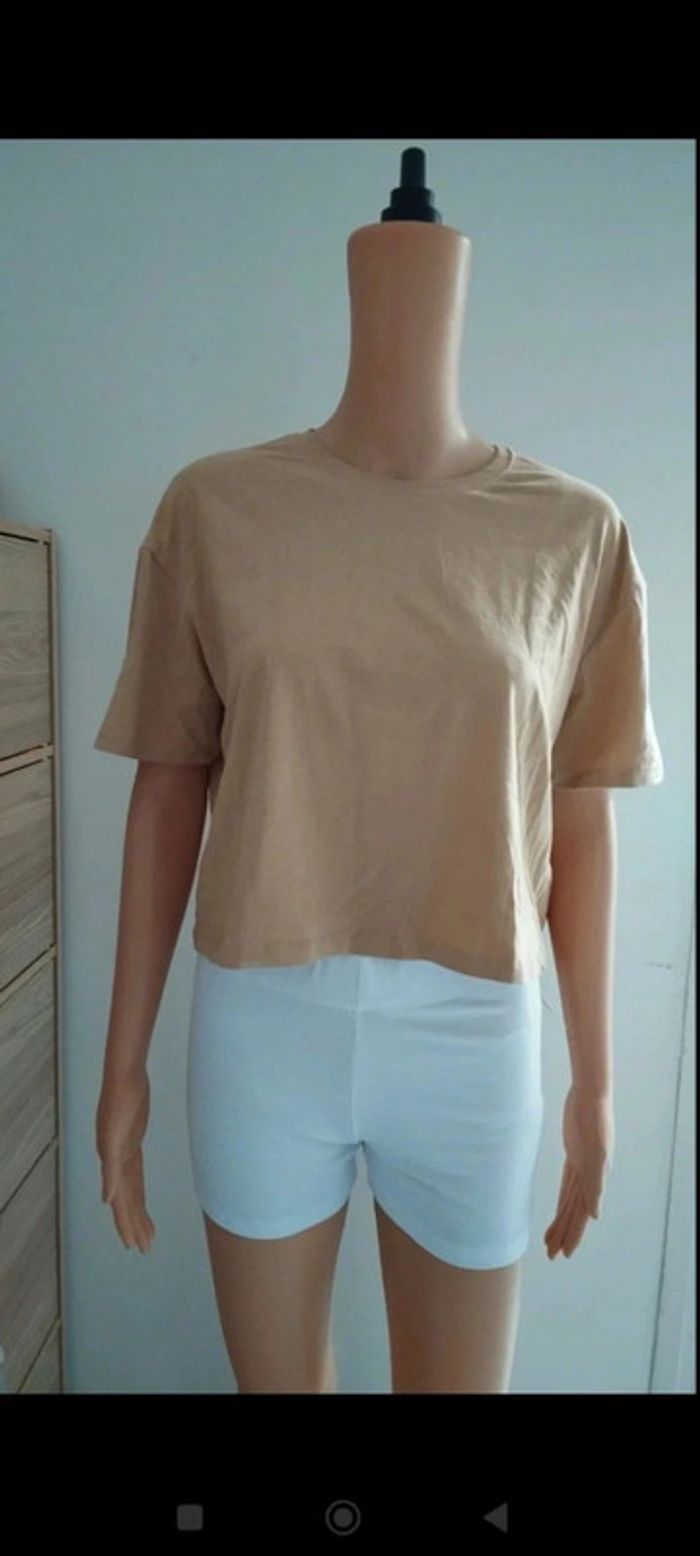 Tee shirt beige court Ardene taille xl femme - photo numéro 3
