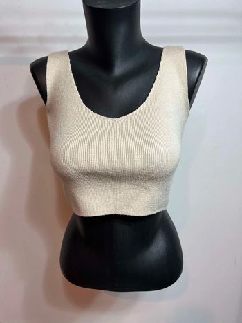 Crop top beige femme small