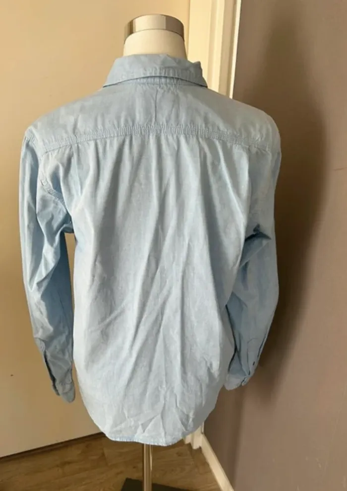 H&M, chemise bleue femme, taille M/38 coupe oversize - photo numéro 3