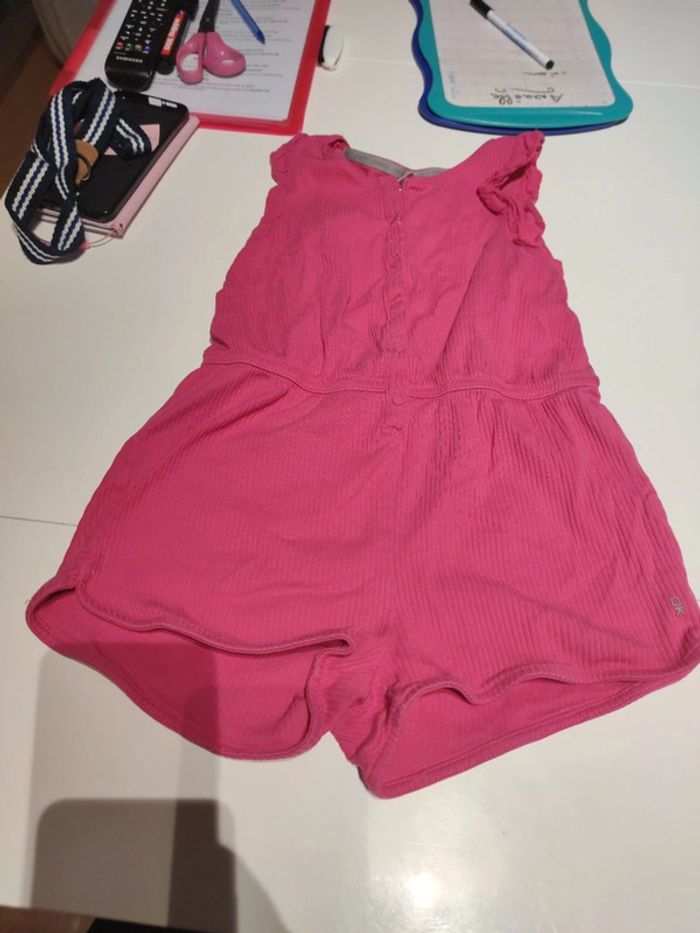 Combishort pyjama côtelé framboise Okaïdi 8 ans