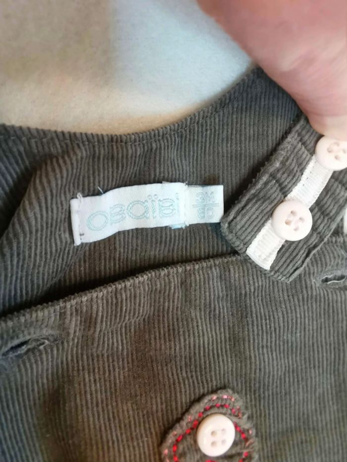 Robe 👣 obaïbi velours 3mois/60cm - photo numéro 5