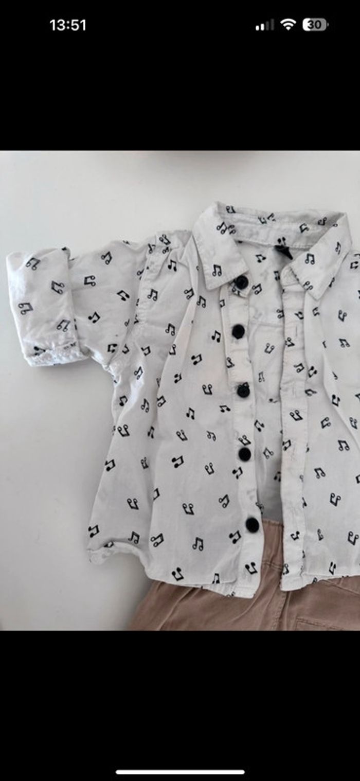 Lot chemise musique et pantalon beige 🎶 - photo numéro 6