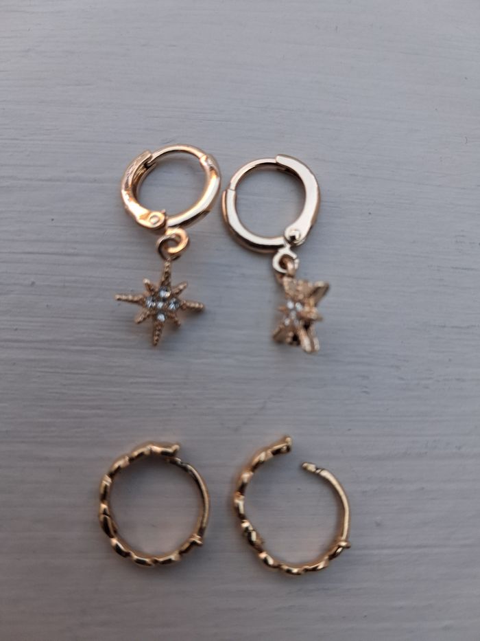 Lot de 2 paires de boucles d'oreilles - photo numéro 2