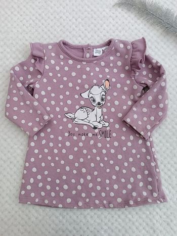 🔸Robe Parme à pois Bambi Disney Baby - 6 12 mois🔸