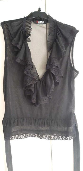 Haut  voile transparent noir Morgan T38