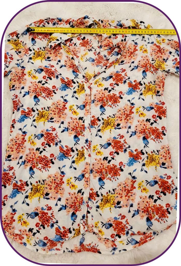 Chemise fleurie femme - Taille M - Marque DeFacto - Multicolore - Très bon état - photo numéro 9