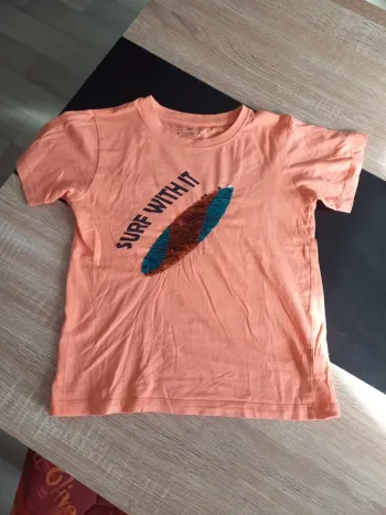 Tee-shirt fille orange 10 ans