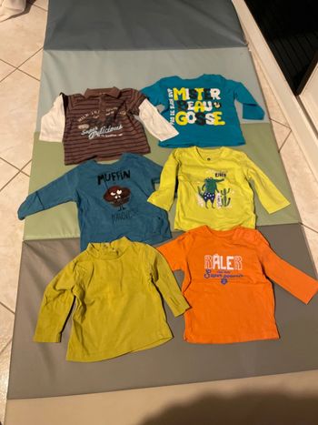 Lot de 6 hauts à manches longues 6 mois