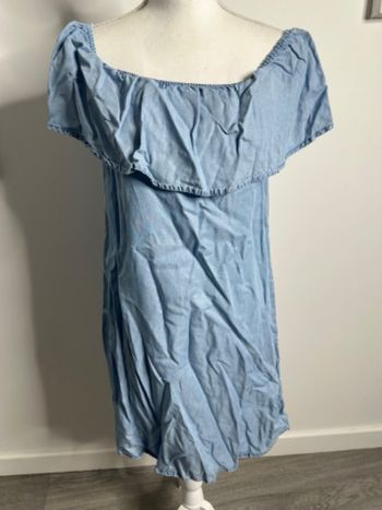 Robe en jean denim bleu ciel à volants Pimkie T36 S