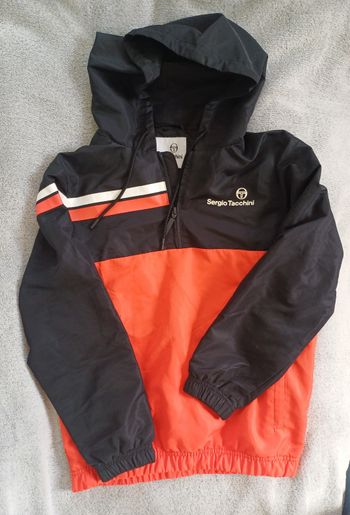 Veste coupe vent Sergio Tacchini - noire et orange