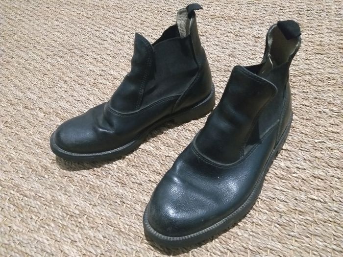 Bottines d'équitation cuir noir 36 Decathlon