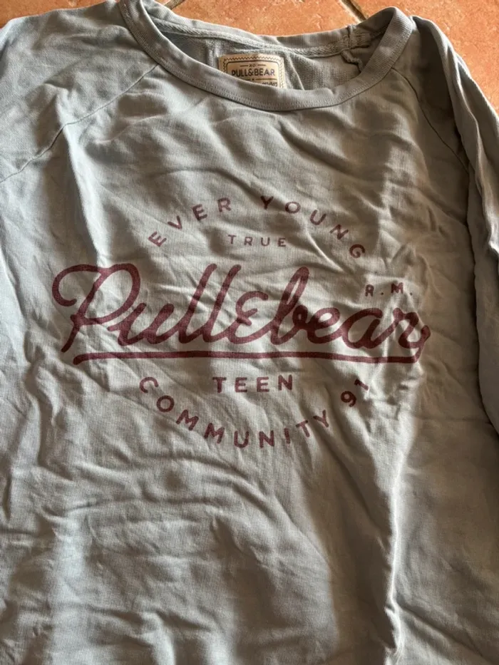Sweat-shirt pull&bear bleu - photo numéro 2