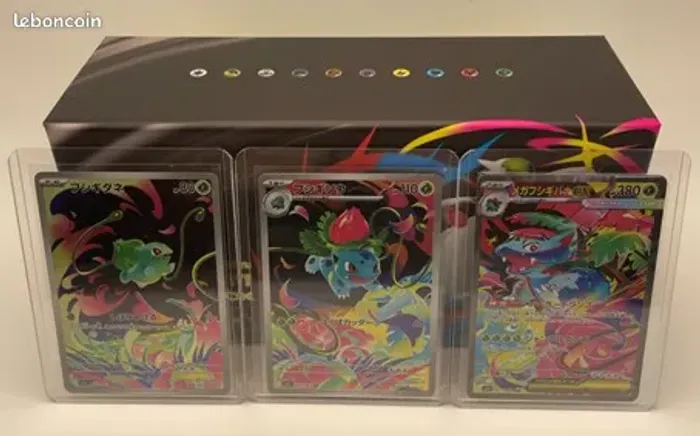 Triplette de cartes Bulbizarre, Herbizarre et Florizarre Méga Brave