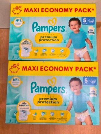 2 cartons Pampers premium taille 5