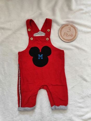 Salopette rouge, Mickey, 3 mois, orchestra 👣
