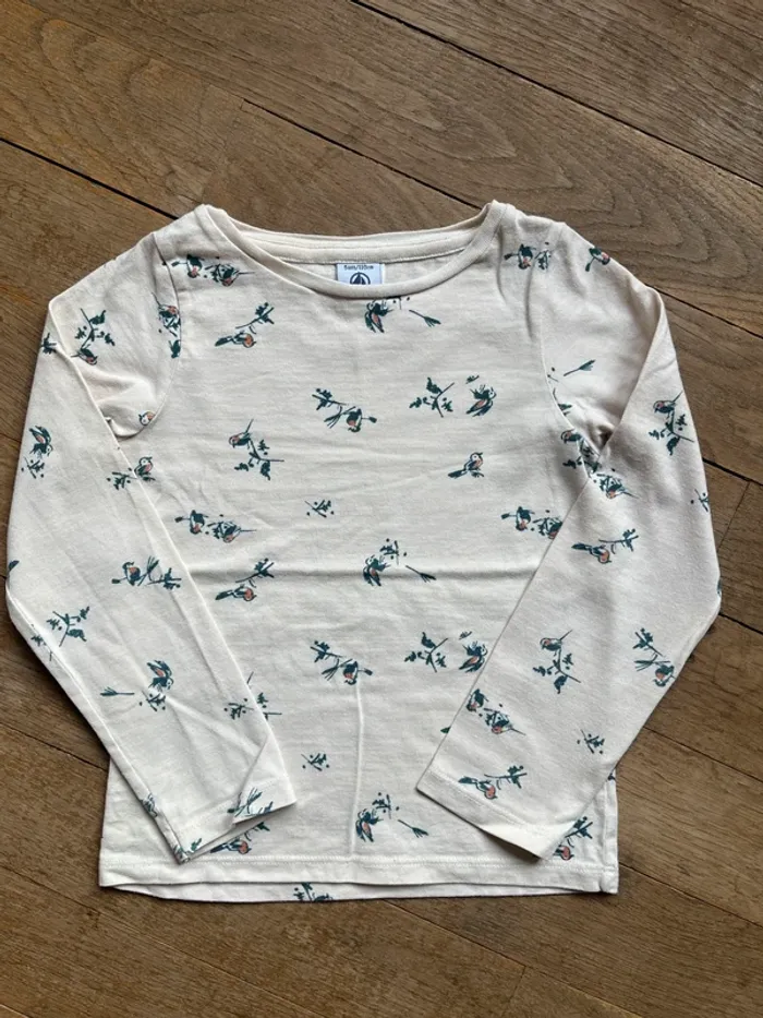 Ensemble crème et kaki Petit Bateau 5 ans - photo numéro 2