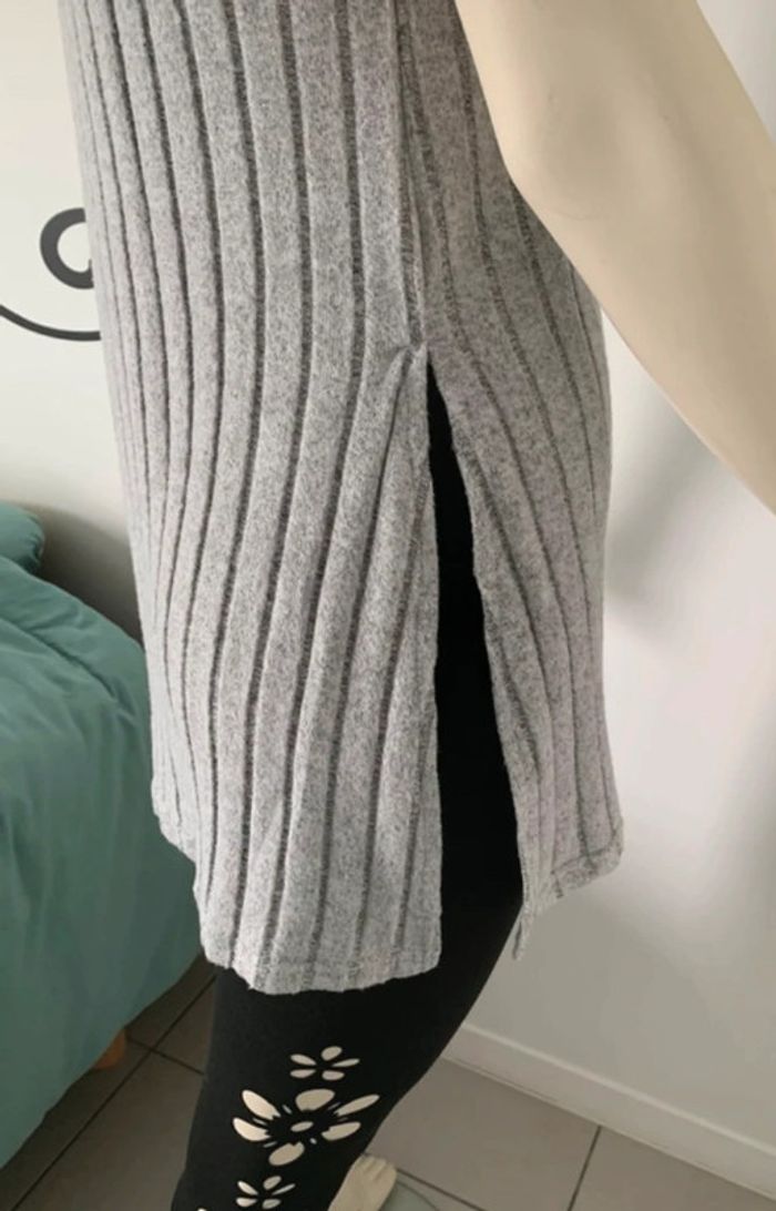 Top tunique gris manches courtes taille L ou 40/42 - photo numéro 7