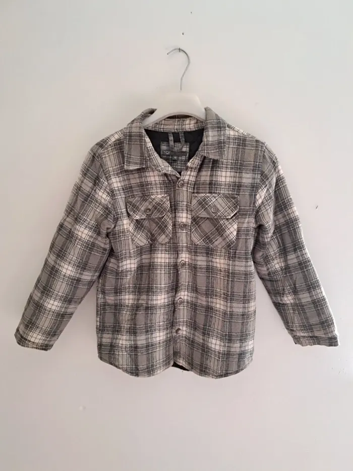 Veste surchemise TQF - taille 10 ans - coton polyester - carreaux