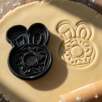 Emporte-pièce Donut Lapin 8cm pour biscuits et pâtisserie créative