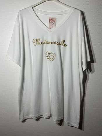T-shirt « mademoiselle » femme taille unique (48-56)- Laura- neuf avec étiquette