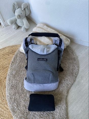 Porte-bébé Je Porte Mon Bébé Hoodie Carrier + kit nouveau né, Backpack Love Radius + accessoires TBE 