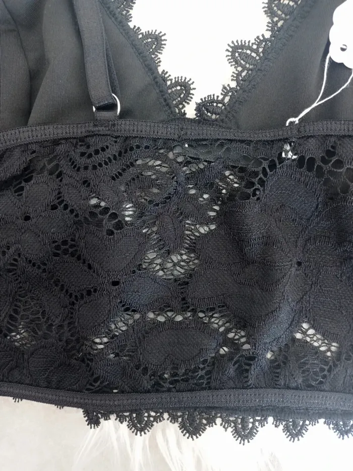 Magnifique Brassière soutien gorge sexy noire broderie et dentelle T.M Shein - photo numéro 4