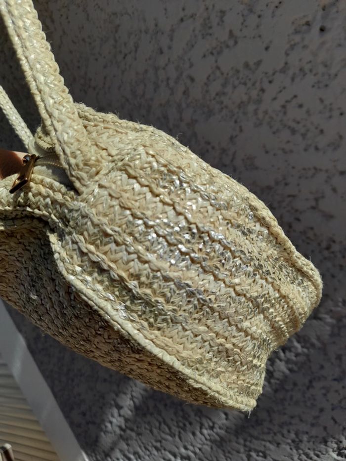 Joli sac à bandoulière coloris naturel & argenté - photo numéro 2