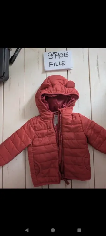 Doudoune bébé fille 9 mois