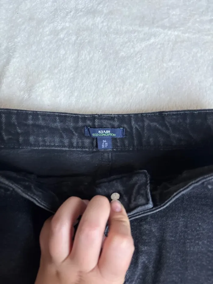 jupe en jean noir avec poches avant et arrière taille S/36 ~ kiabi - photo numéro 5