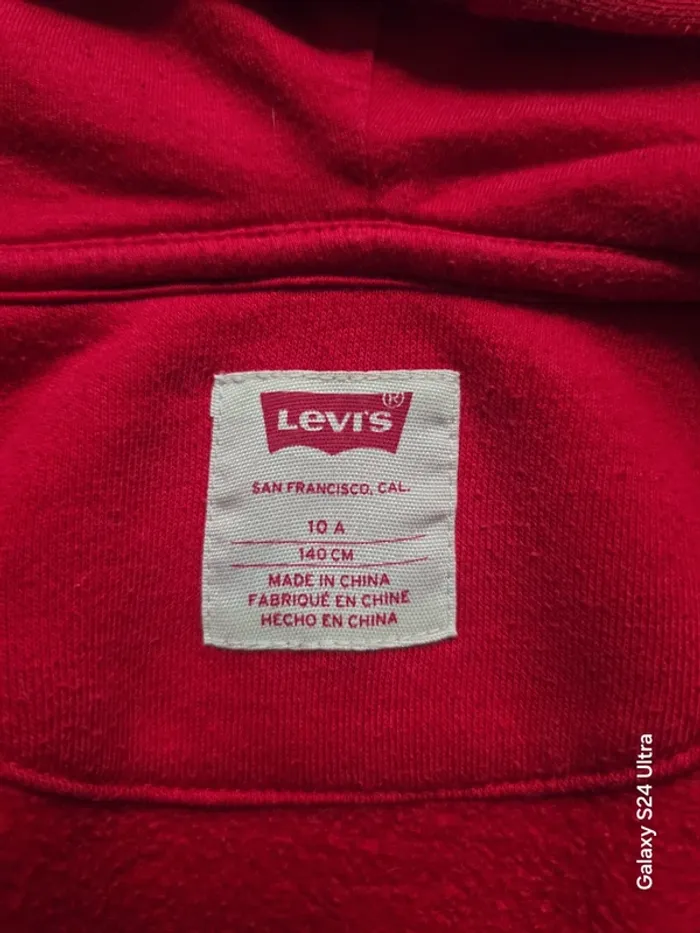 Gilet à capuche rouge - Levi's - Taille 10 ans - photo numéro 2